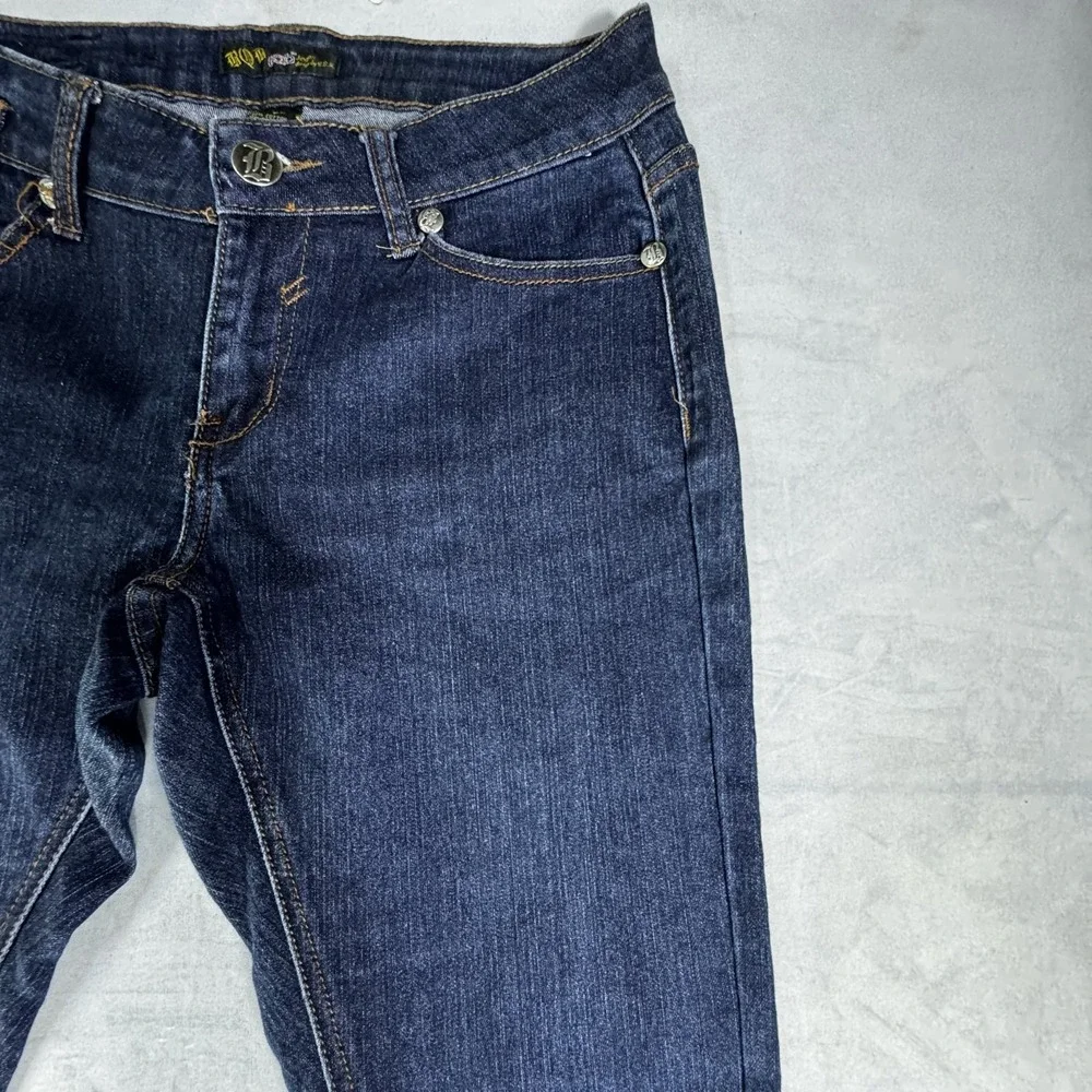 BQB‎ Womens Skinny Jeans Blue Dark Wash Denim Stretch 5-Pocket Slim Fit Size 7